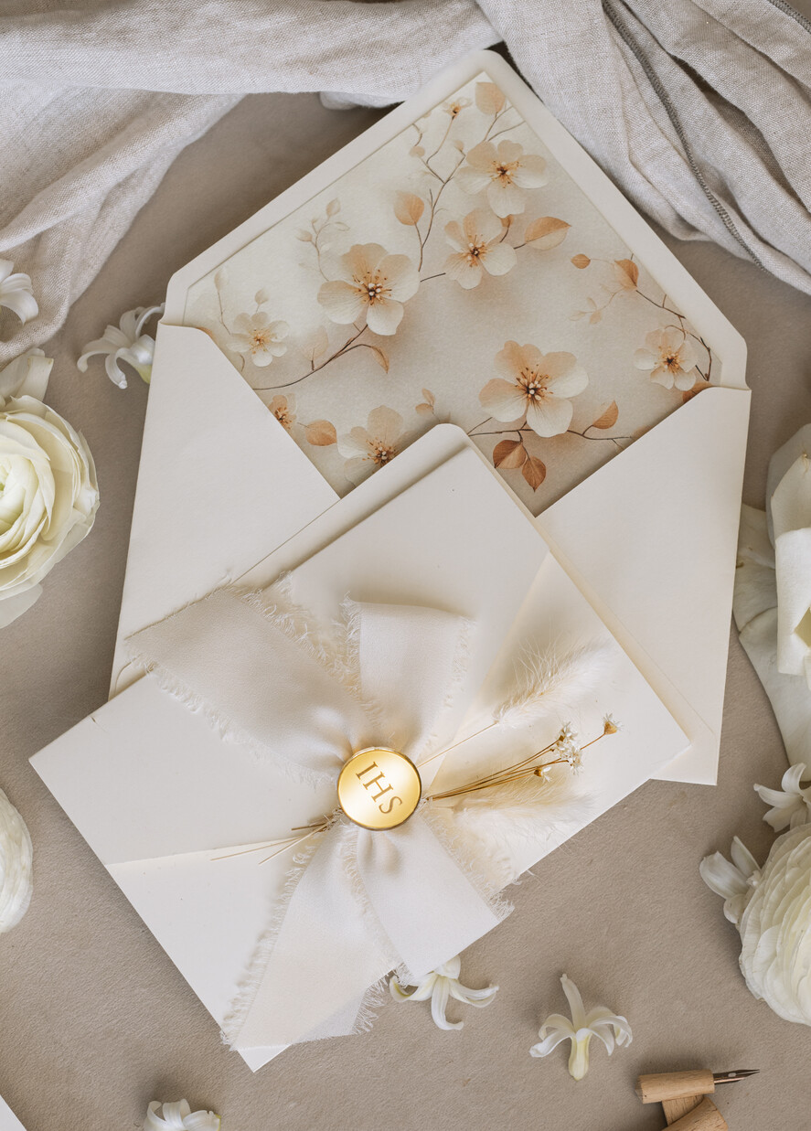 Zaproszenia na Komunię  dziewczynka  Eleganckie zaproszenia komunijne złocone, zaproszenia na komunię z kwiatami, złote zaproszenia na komunię9