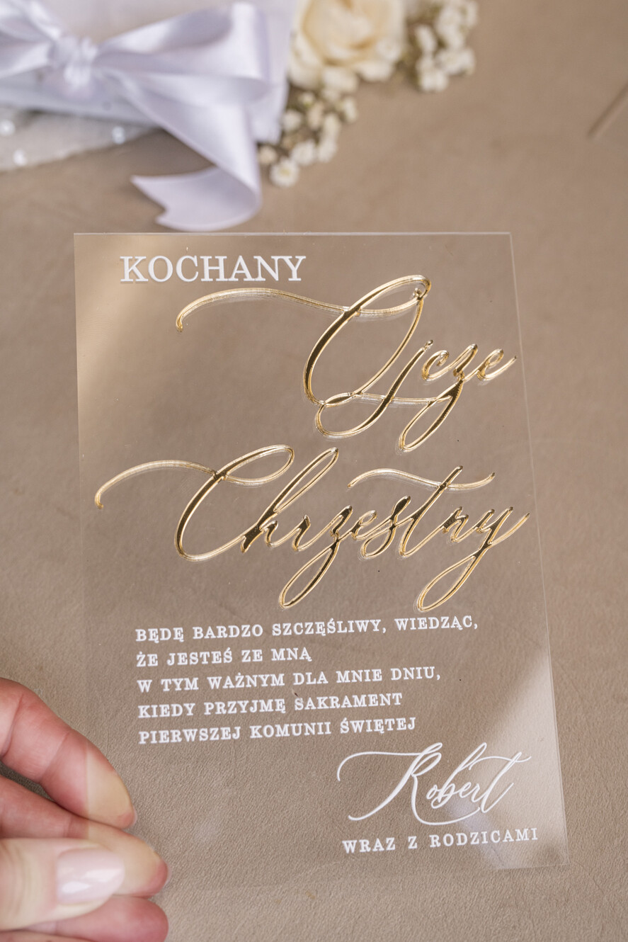 Zaproszenia na Komunię  dziewczynka  Eleganckie zaproszenia na Pierwszą komunię dla Matki Chrzestnej, wyjątkowe zaproszenia na komunię dla Rodziców  chrzestnych, Zaproszenie Vip dla Baci i Dziadka7