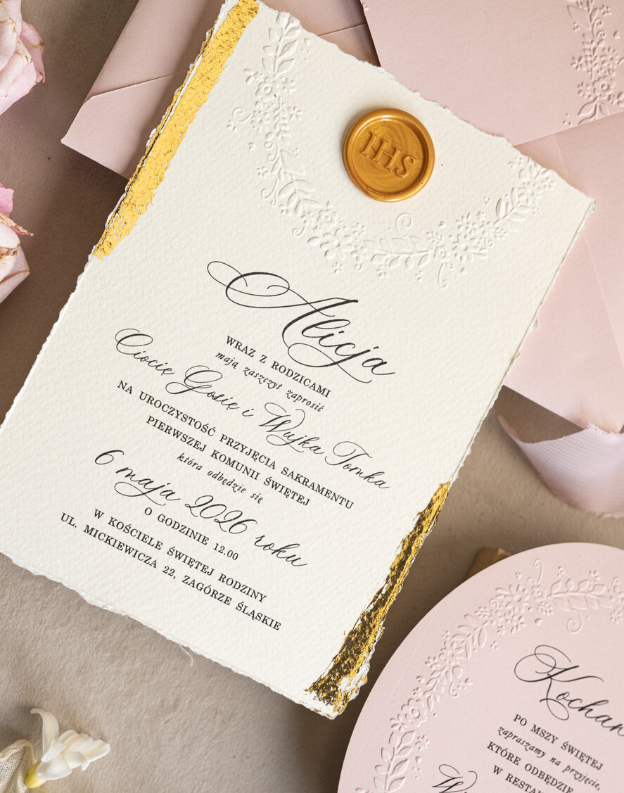 Zaproszenia na Komunię  dziewczynka  owalne zaproszenia na Komunię Zaproszenia komunijne personalizowane dla dziewczynki ręcznie robione zaproszenia na komunie Nietypowe zaproszenia komunijne2