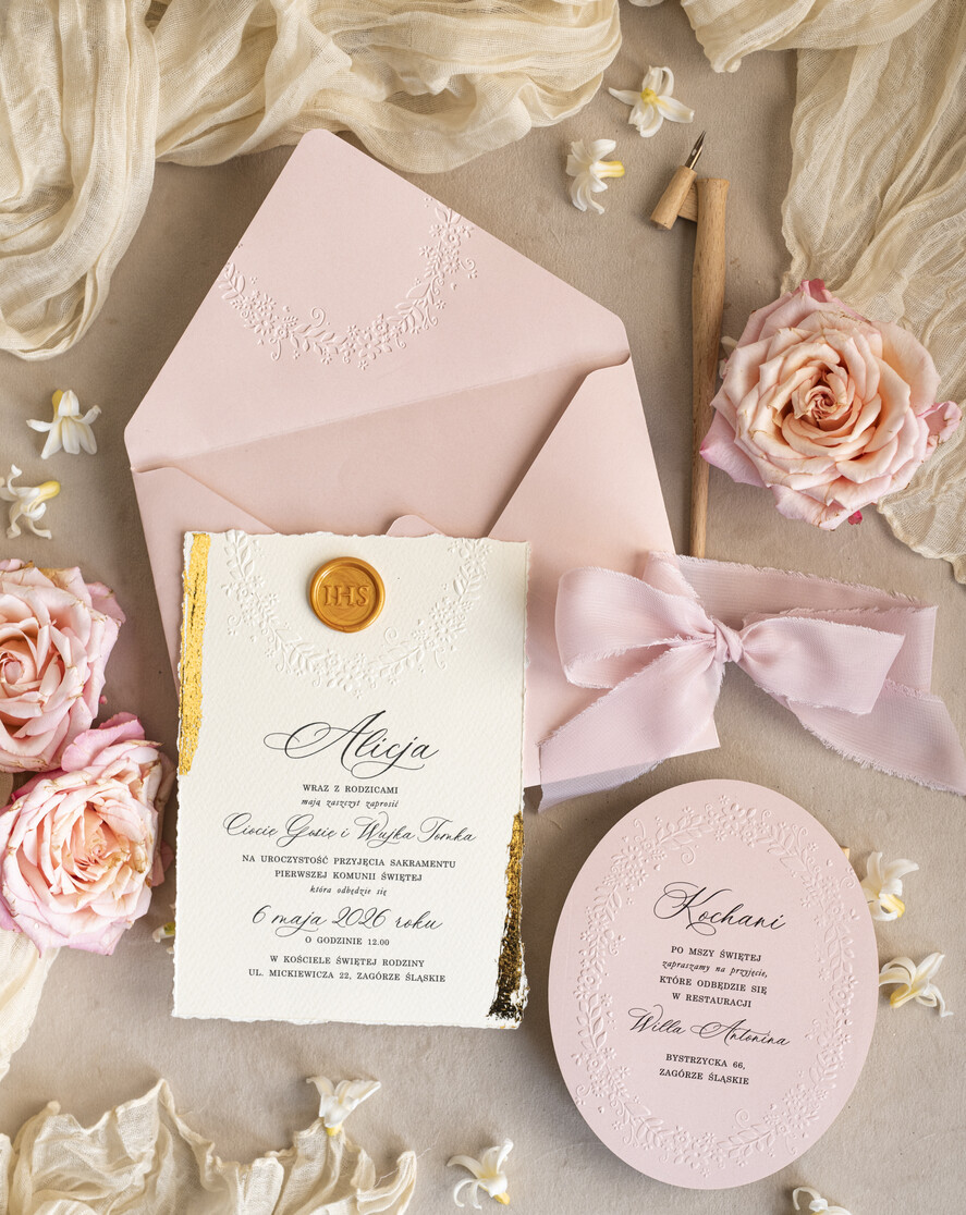 Zaproszenia na Komunię  dziewczynka  owalne zaproszenia na Komunię Zaproszenia komunijne personalizowane dla dziewczynki ręcznie robione zaproszenia na komunie Nietypowe zaproszenia komunijne5