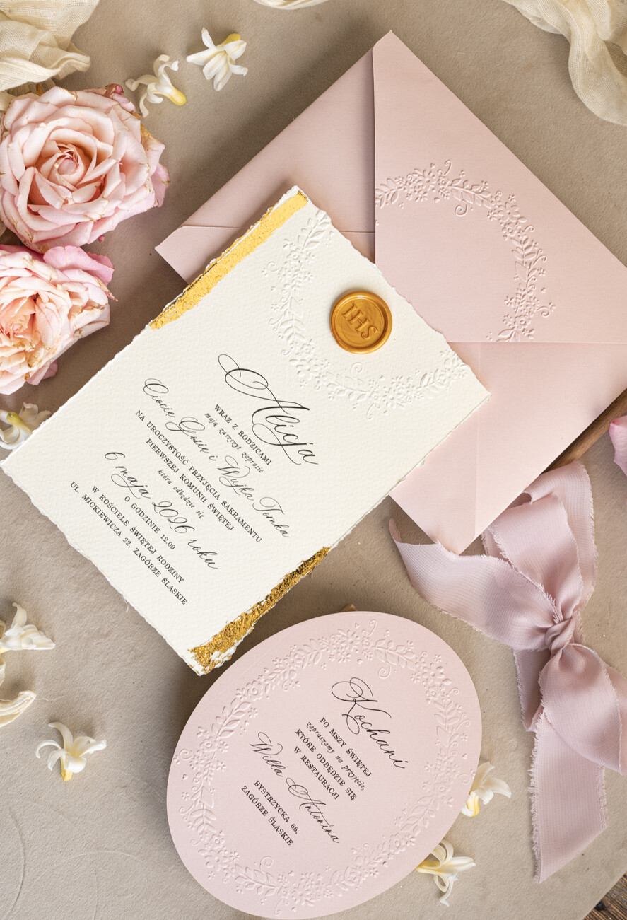 Zaproszenia na Komunię  dziewczynka  owalne zaproszenia na Komunię Zaproszenia komunijne personalizowane dla dziewczynki ręcznie robione zaproszenia na komunie Nietypowe zaproszenia komunijne7