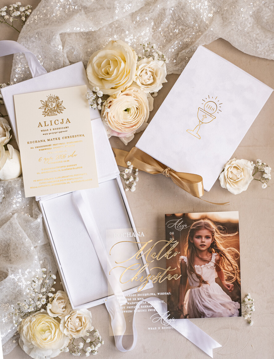 Zaproszenia na Komunię  chłopiec Eleganckie zaproszenia na Pierwszą komunię dla Matki Chrzestnej, wyjątkowe zaproszenia na komunię dla Rodziców  chrzestnych, Zaproszenie Vip dla Baci i Dziadka10