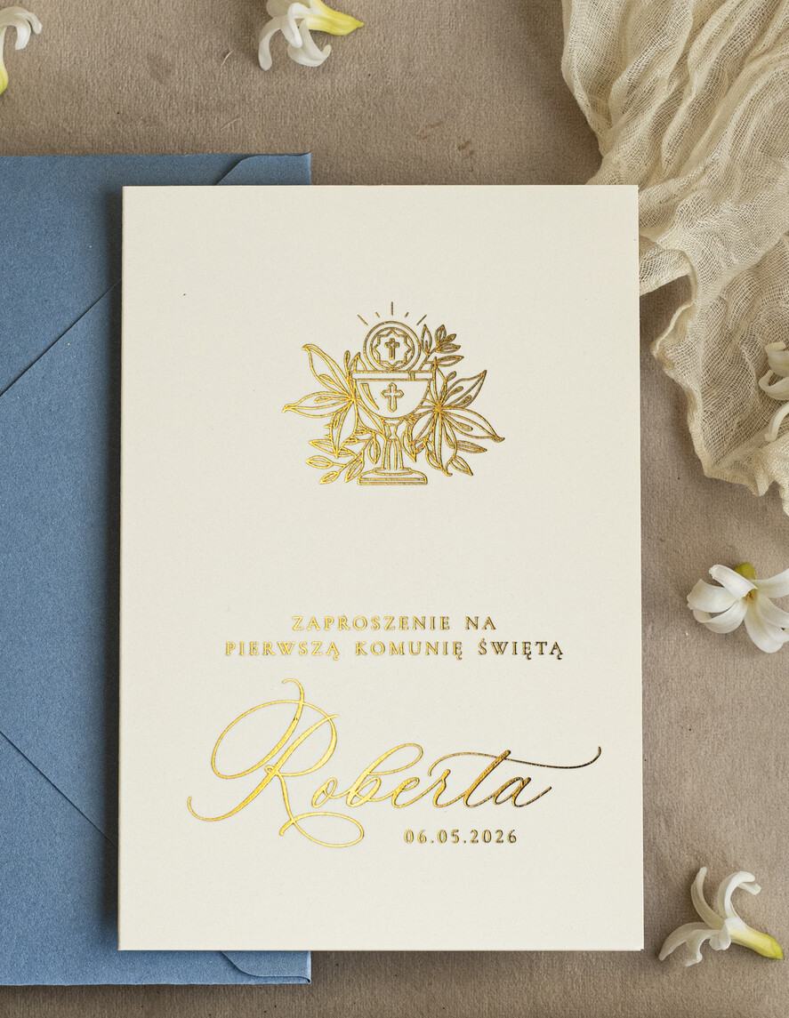 Zaproszenia na Komunię  chłopiec złote lub srebrne ręcznie robione zaroszenia komunijne nietypowe zaproszenie na komunie personalizowane zaproszenia Komunijne proste zaproszenie na komunię dla chłopca5
