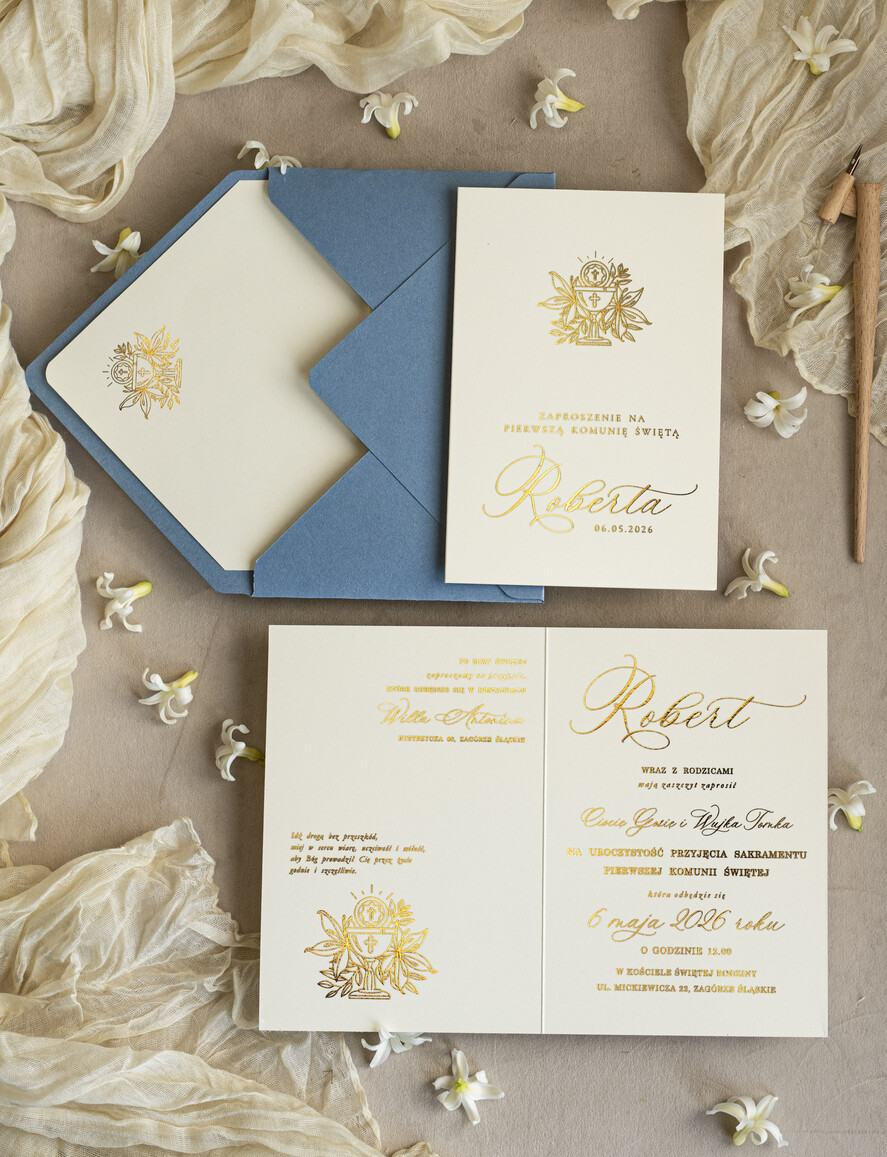 Zaproszenia na Komunię  chłopiec złote lub srebrne ręcznie robione zaroszenia komunijne nietypowe zaproszenie na komunie personalizowane zaproszenia Komunijne proste zaproszenie na komunię dla chłopca2
