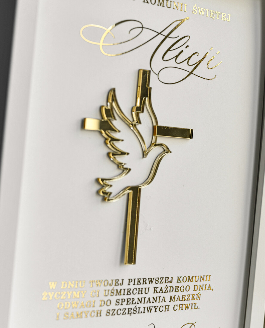 Pamiątki Prezenty na komunię  pamiątki na komunie  Pamiątka Pierwszej Komunii orbrazek z życzeniami Personalizowane pudełko na Prezent2