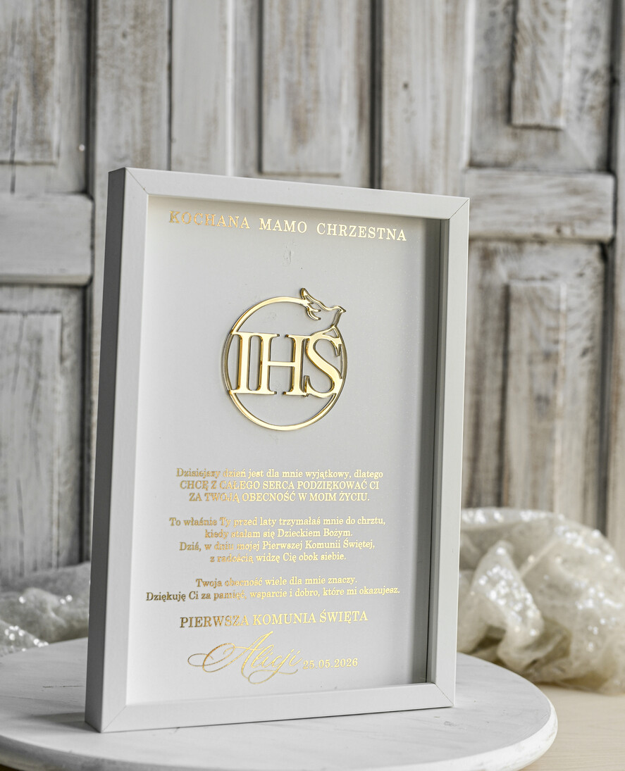 Pamiątki Prezenty na komunię  pamiątki na komunie  Pamiątka Pierwszej Komunii orbrazek z życzeniami Personalizowane pudełko na Prezent5