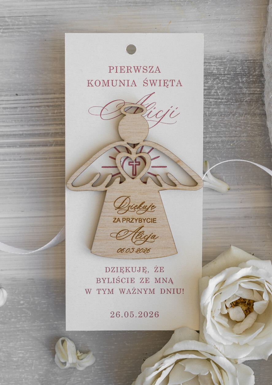 Podziękowania dla gości na komunii podziękowania dla gości Aniołki podziękowania dla gości na komunii, Upominki dla gości komunijnych, Anioły na Komunię jako podziękowania dla gości3