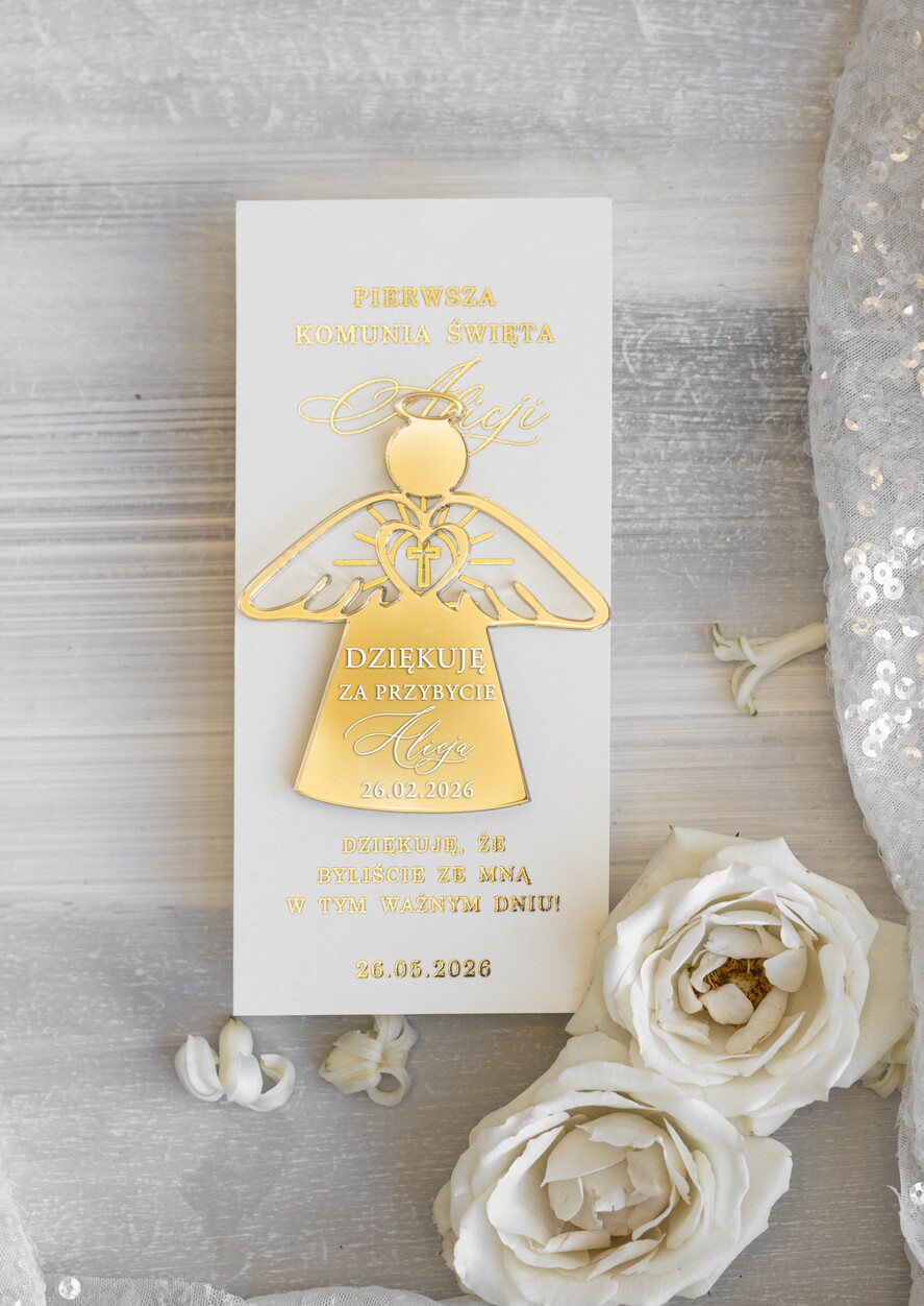 Podziękowania dla gości na komunii podziękowania dla gości Aniołki podziękowania dla gości na komunii, Upominki dla gości komunijnych, Anioły na Komunię jako podziękowania dla gości3