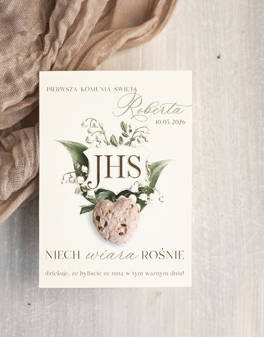 Podziękowania dla gości na komunii podziękowania dla gości podziękowania dla gości na komunii, prezenciki dla gości, podziękowanie upominek nasionka kwiatów0