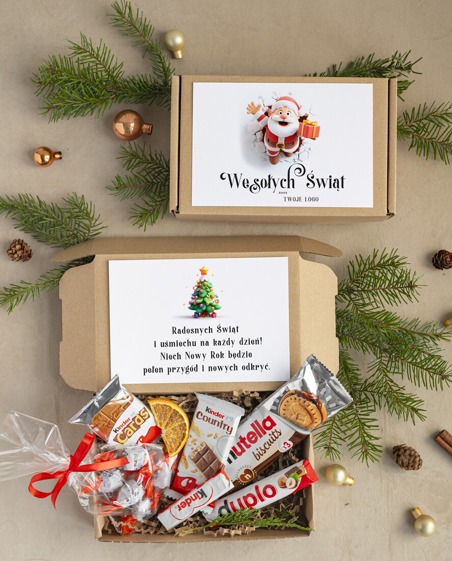 Prezenty oferta dla Firm mini zestawy  upominki dla najmłodszych z logo firmy Małe boxy prezentowe zestawy ze słodyczami 0
