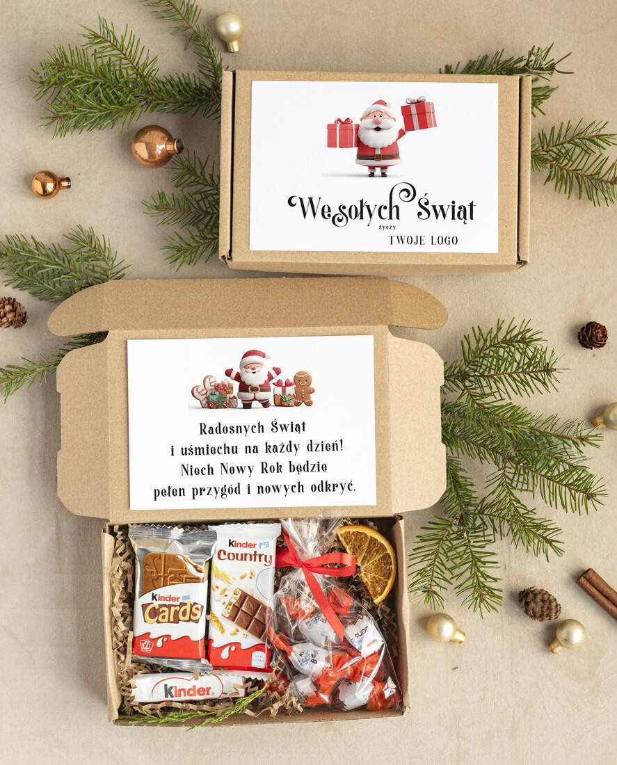 Prezenty oferta dla Firm mini zestawy  upominki dla najmłodszych z logo firmy Małe boxy prezentowe zestawy ze słodyczami 0