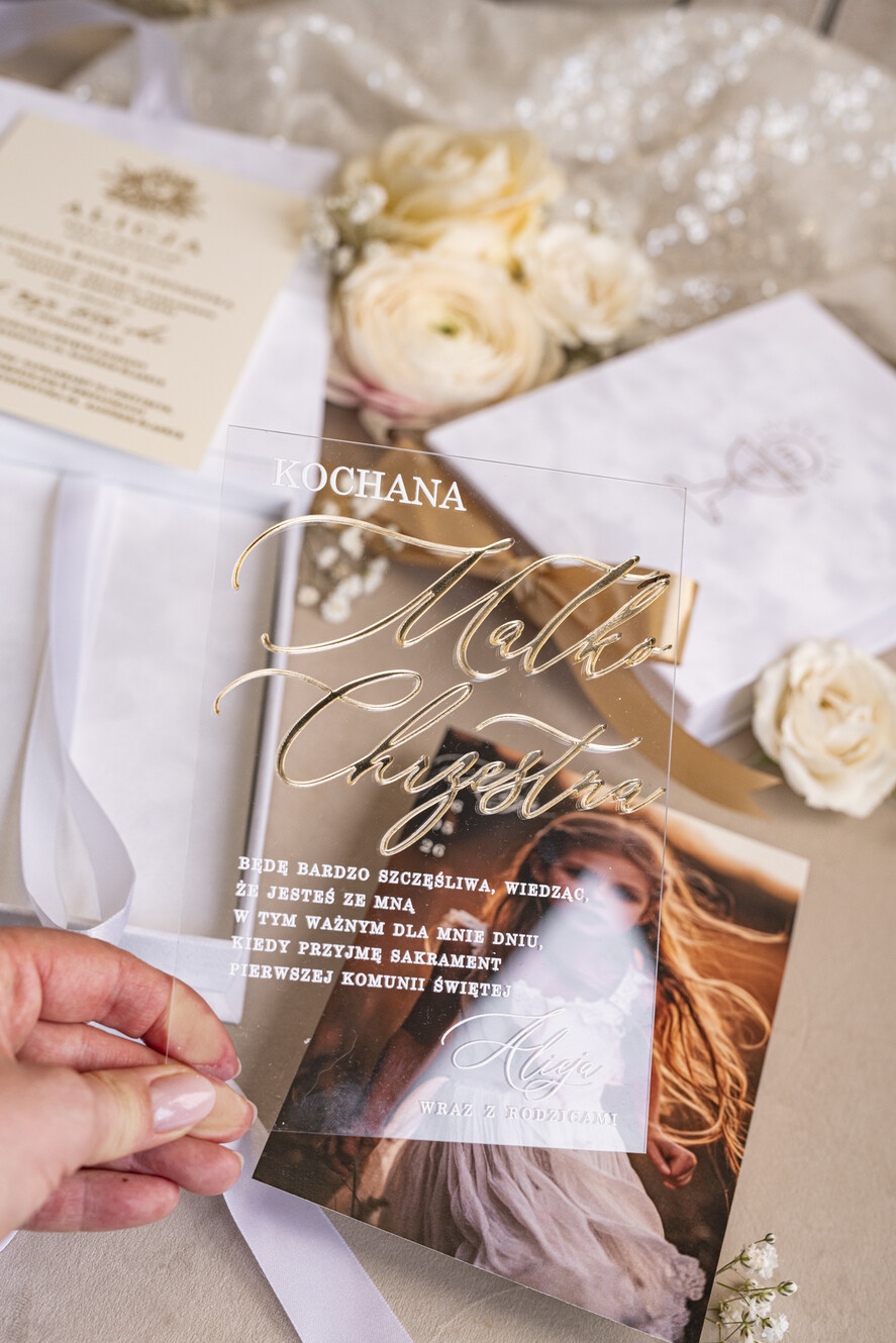 Zaproszenia na Komunię  Dla Chrzestnych i Dziadków Eleganckie zaproszenia na Pierwszą komunię dla Matki Chrzestnej, wyjątkowe zaproszenia na komunię dla Rodziców  chrzestnych, Zaproszenie Vip dla Baci i Dziadka12