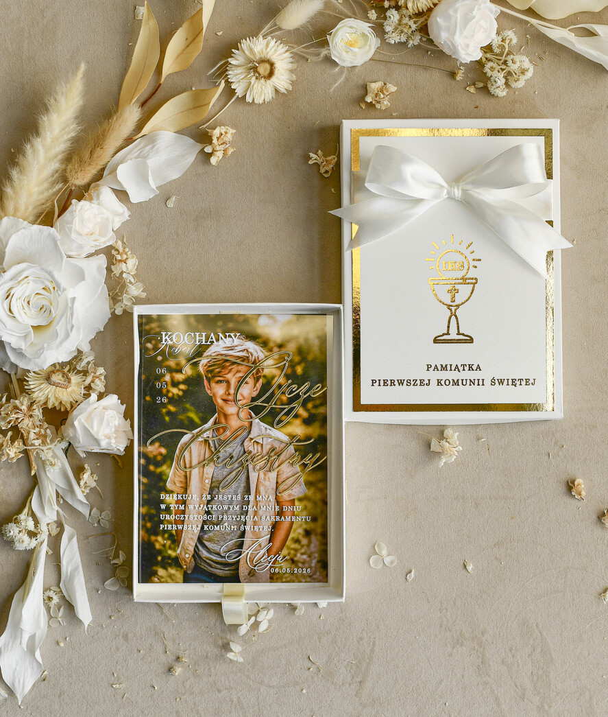 podziękowania dla najbliższych  podziękowania w pudełku  personalizowane podziękowanie dla rodziców chrzestnych, podziękowanie dla Ojca Chrzestnego ze zdjęciem 3