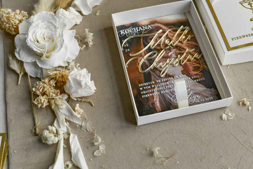 podziękowania dla najbliższych  podziękowania w pudełku  personalizowane podziękowanie dla rodziców chrzestnych, podziękowanie dla Matki Chrzestnej ze zdjęciem 12