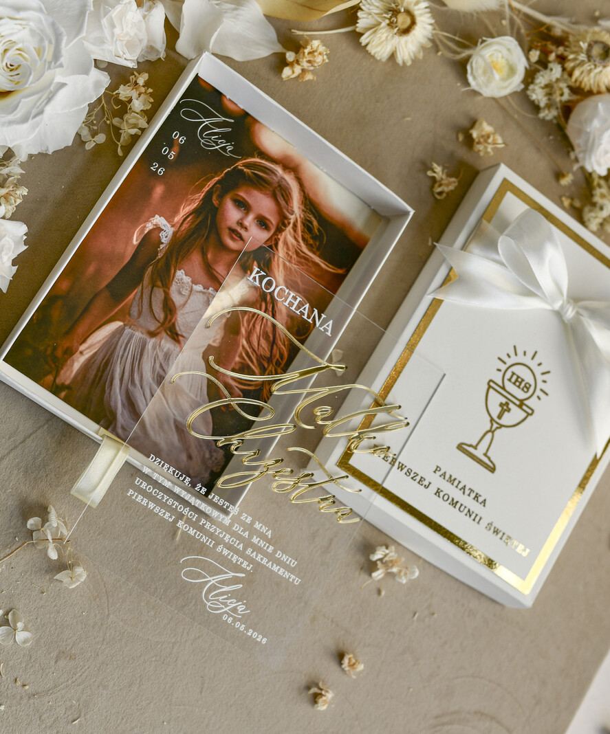 podziękowania dla najbliższych  podziękowania w pudełku  personalizowane podziękowanie dla rodziców chrzestnych, podziękowanie dla Matki Chrzestnej ze zdjęciem 2