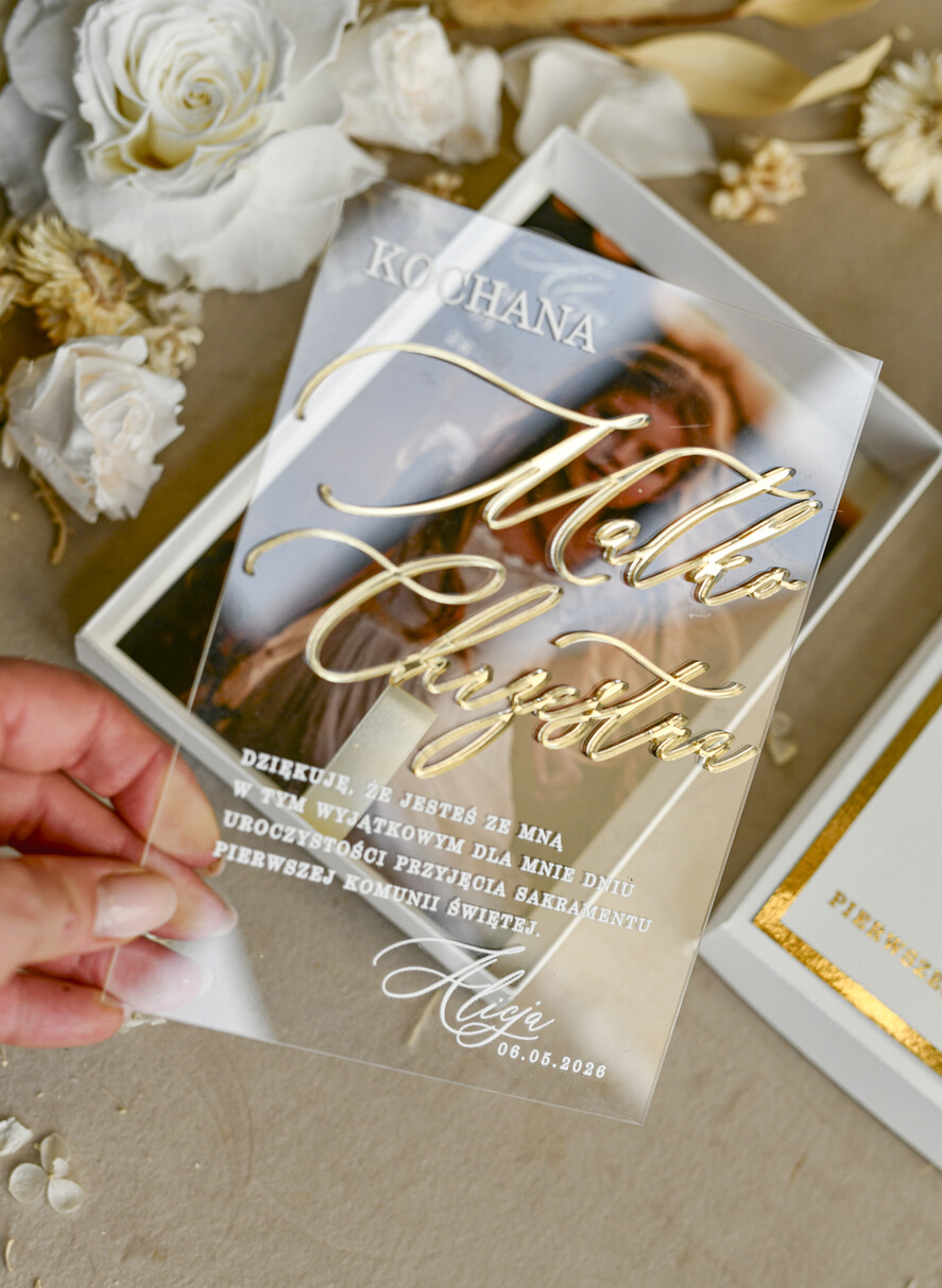 podziękowania dla najbliższych  podziękowania w pudełku  personalizowane podziękowanie dla rodziców chrzestnych, podziękowanie dla Matki Chrzestnej ze zdjęciem 6