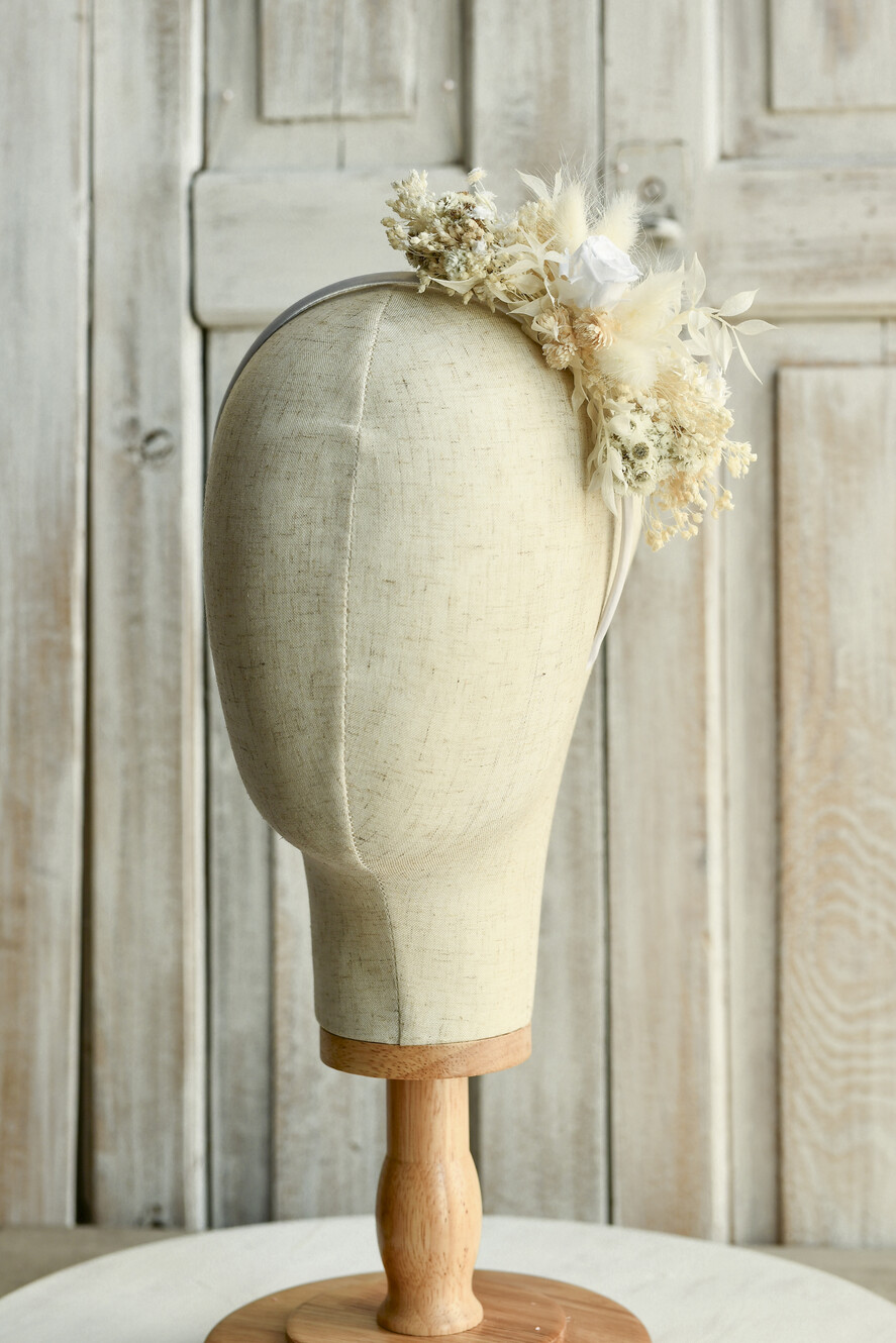 Dodatki dekoracje na komunię  wianki Wianki komunijne na opasce – lekkie, wygodne i ręcznie wykonane. Delikatne kwiaty idealnie dopełnią stylizację na Pierwszą Komunię Świętą Opaska na komunię 3