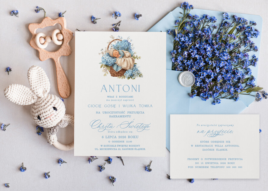 ZAPROSZENIA NA CHRZCINY dla chłopca proste zaproszenie na Chrzest, zaproszenie na chrzciny, Eleganckie zaproszenie na chrzest1