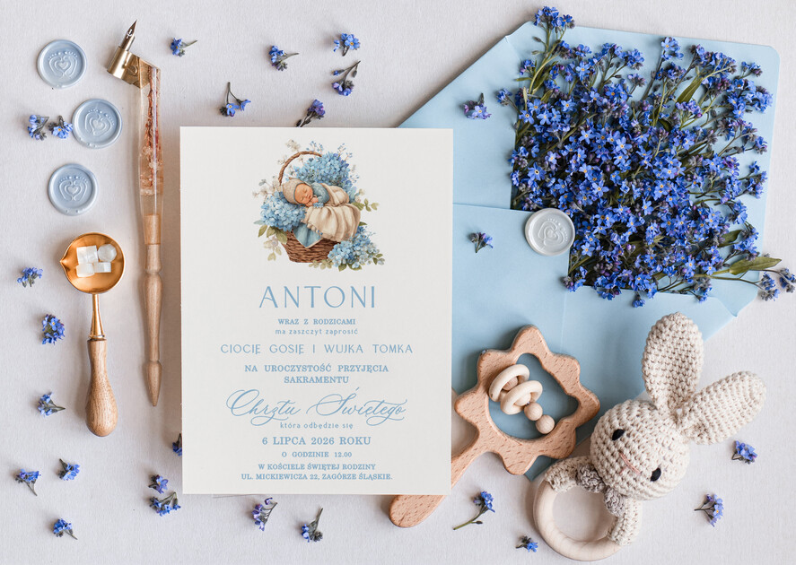 ZAPROSZENIA NA CHRZCINY dla chłopca proste zaproszenie na Chrzest, zaproszenie na chrzciny, Eleganckie zaproszenie na chrzest0