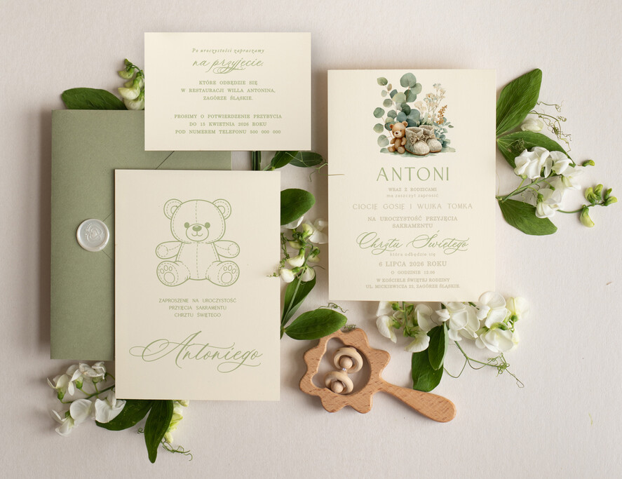 ZAPROSZENIA NA CHRZCINY dla chłopca proste zaproszenie na Chrzest, zaproszenie na chrzciny, Eleganckie zaproszenie na chrzest1