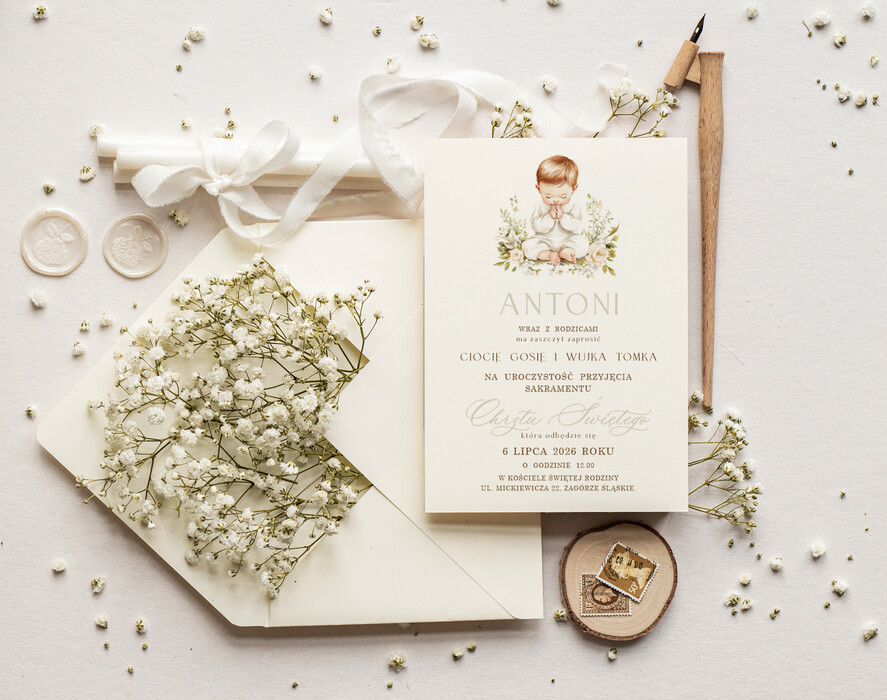 ZAPROSZENIA NA CHRZCINY dla chłopca proste zaproszenie na Chrzest, zaproszenie na chrzciny, Eleganckie zaproszenie na chrzest0