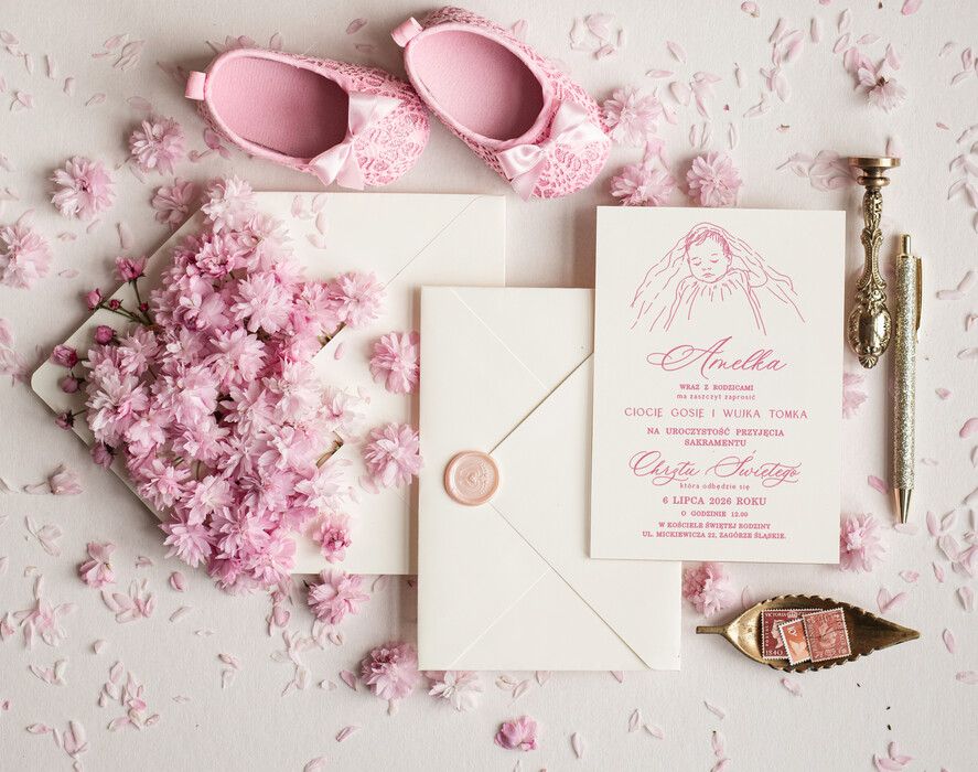 ZAPROSZENIA NA CHRZCINY dla dziewczynki  proste zaproszenie na Chrzest, zaproszenie na chrzciny, Eleganckie zaproszenie na chrzest0