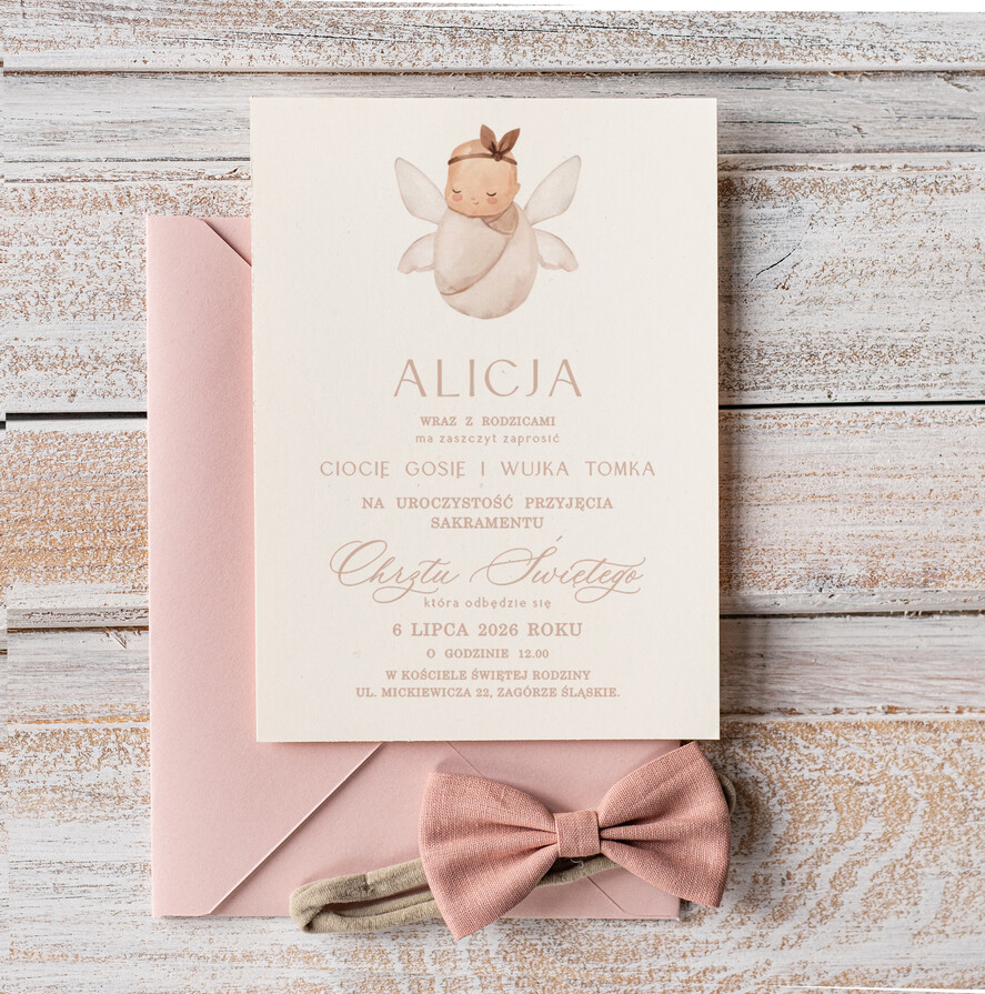 ZAPROSZENIA NA CHRZCINY dla dziewczynki  proste zaproszenie na Chrzest, zaproszenie na chrzciny, Eleganckie zaproszenie na chrzest0