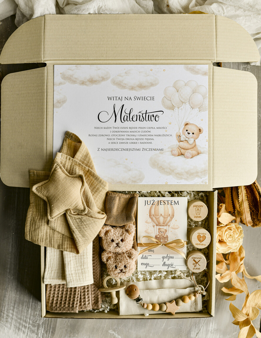 prezent dla Malucha - Wyprawka duze boxy preznetowe dla noworodka   Zesatw dla Maluszka- Wyprawka Niemowlę- Prezent dla Noworodka Witaj Świecie -pieluszka Skarpetki Misie0