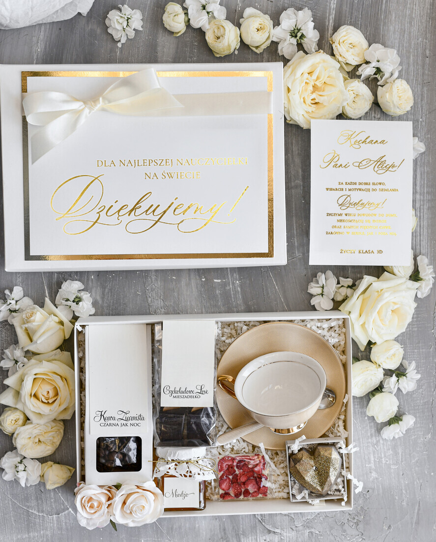 prezent dla nauczuciela/ dzień nauczyciela zestaw prezentowy z filiżanką Box prezentowy dla nauczyciela – zakonczenie roku szkolnego - prezent dla nauczycielki filiżanka w pudełku z podziękowaniem0