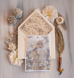 Zaproszenia ślubne Ze zdjęciem  niepowtarzalne zaproszenia ślubne ze zdjęciem, zaproszenia na ślub z płatkami złota, złote zaproszenia na ślub, tłoczona koperta do zaproszeń ślubnych9