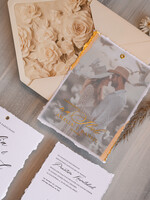 Zaproszenia ślubne Ze zdjęciem  złote zaproszenia ślubne ze zdjęciem, eleganckie zaproszenie na ślub i wesele ze zdjęciem, zdjęcie Pary Młodej na zaproszeniach ślubnych13