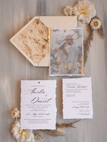 Zaproszenia ślubne Ze zdjęciem  złote zaproszenia ślubne ze zdjęciem, eleganckie zaproszenie na ślub i wesele ze zdjęciem, zdjęcie Pary Młodej na zaproszeniach ślubnych14