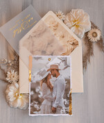 Zaproszenia ślubne Ze zdjęciem  złote zaproszenia ślubne ze zdjęciem, eleganckie zaproszenie na ślub i wesele ze zdjęciem, zdjęcie Pary Młodej na zaproszeniach ślubnych2