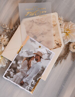 Zaproszenia ślubne Ze zdjęciem  złote zaproszenia ślubne ze zdjęciem, eleganckie zaproszenie na ślub i wesele ze zdjęciem, zdjęcie Pary Młodej na zaproszeniach ślubnych3