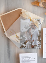 Zaproszenia ślubne Ze zdjęciem  robione ręcznie zaproszenia ślubne, fotozaproszenia z welurową kopertą, eleganckie zaproszenia na ślub z kokardką, zaproszenie ślubne ze zdjęciem1