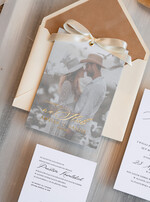 Zaproszenia ślubne Ze zdjęciem  robione ręcznie zaproszenia ślubne, fotozaproszenia z welurową kopertą, eleganckie zaproszenia na ślub z kokardką, zaproszenie ślubne ze zdjęciem8