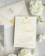 Zaproszenia ślubne Ze zdjęciem  eleganckie zaproszenia na ślub ze zdjęciem dla gości na pamiątkę, zaproszenia ślubne ze zdjęciem, ślubne zaproszenia z ozdobnym okrągłym nitem3