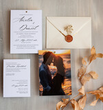 Zaproszenia ślubne Ze zdjęciem  zaproszenia ślubne ze zdjęciem, eleganckie zaproszenie na ślub i wesele ze zdjęciem, zdjęcie Pary Młodej na zaproszeniach ślubnych10