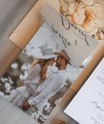 Zaproszenia ślubne Ze zdjęciem  wyjątkowe zaproszenia ślubne, ze zdjęciami narzeczonych, zaproszenie na ślub ze zdjęciem i kokardką 5