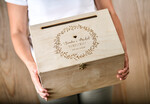 Pudełko na koperty  DREWNIANE drewniana skrzynka na koperty ślubne rustykalna z grawerem imiona i data  3