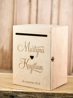 Pudełko na koperty  DREWNIANE pudełko na koperty ślubne, personalizowane drewno grawer wasze imiona i data7
