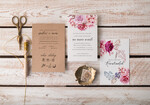 Zaproszenia ślubne Natura Eleganckie zaproszenia na ślub rustykalny eko papier Zaproszenia Ślubne piwonie wiosenne2