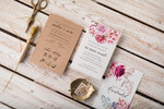 Zaproszenia ślubne Natura Eleganckie zaproszenia na ślub rustykalny eko papier Zaproszenia Ślubne piwonie wiosenne3