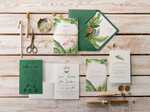Zaproszenia ślubne Natura Zielone zaproszenia ślubne tropikanle - Szmaragdowe Zaproszenie na Ślub Monstera Tropiki Idealne na ślub żar tropików1