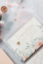 Zaproszenia ślubne Natura eleganckie zaproszenia na ślub koronka i kokardka motywy kwiatowe w kopercie11