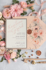 Zaproszenia ślubne Natura eleganckie zaproszenia na ślub koronka i kokardka motywy kwiatowe w kopercie26
