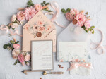 Zaproszenia ślubne Natura eleganckie zaproszenia na ślub koronka i kokardka motywy kwiatowe w kopercie27