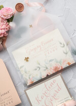 Zaproszenia ślubne Natura eleganckie zaproszenia na ślub koronka i kokardka motywy kwiatowe w kopercie28