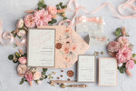 Zaproszenia ślubne Natura eleganckie zaproszenia na ślub koronka i kokardka motywy kwiatowe w kopercie5