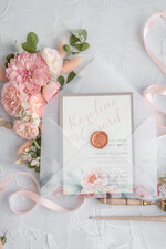 Zaproszenia ślubne Natura eleganckie zaproszenia na ślub koronka i kokardka motywy kwiatowe w kopercie6